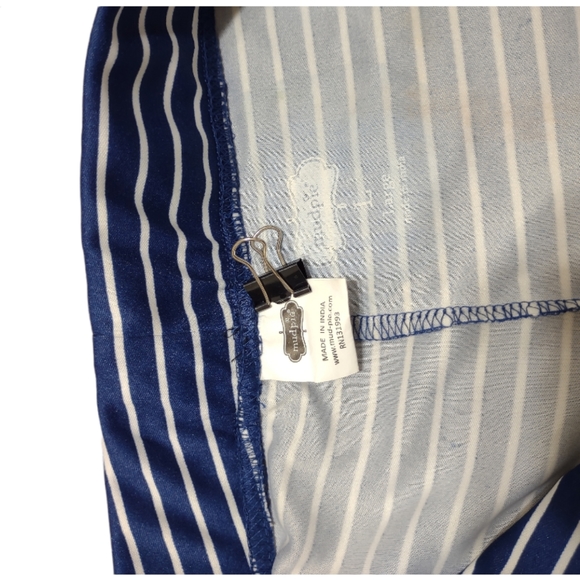 Mud Pie Womens Sz Large Navy Blue & White Stripe Leggings - Picture 3 of 9